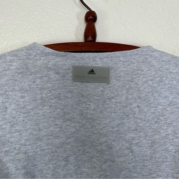 Stella McCartney x Adidas Cropped 3/4 Sleeve Sweatshirt in Heather Gray Size XS - Picture 6 of 7